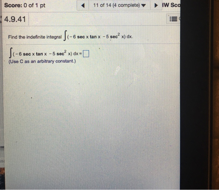 integral of sec^6x tan x
