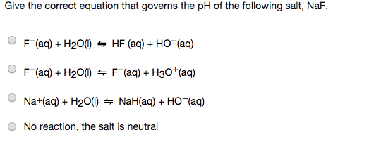 Solved Give the correct equation that governs the pH of the | Chegg.com