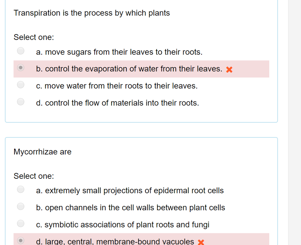 Solved What is photoperiodism? Select one a. the ability of