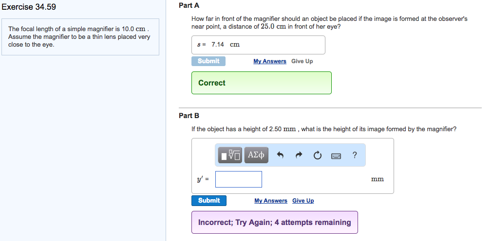Simple Magnifier Questions Solved The focal length of a simple magnifier is 10.0 cm. | Chegg.com