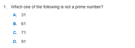 which one of the following is not a prime number 31