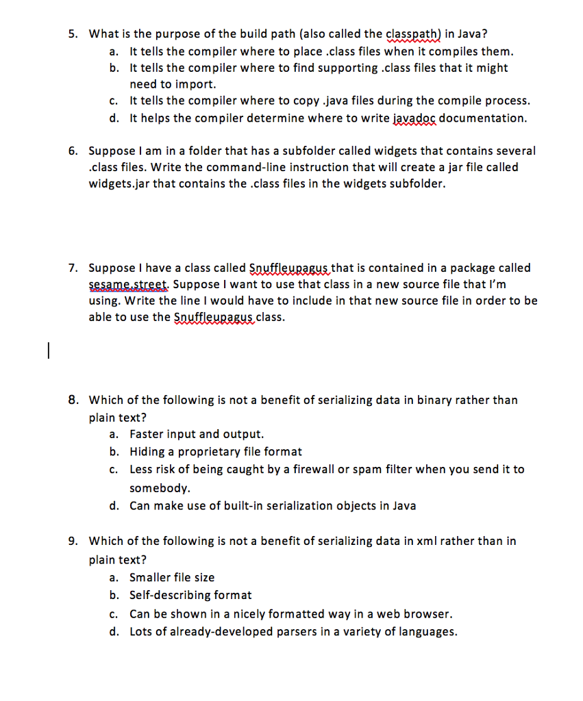 Solved 5. What is the purpose of the build path (also called | Chegg.com