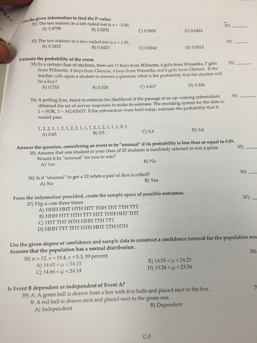 Solved The test statistic in a left-tailed test is z = | Chegg.com