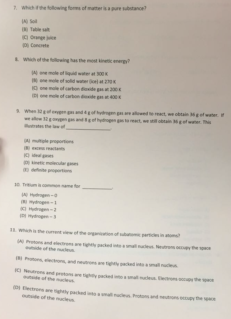 Solved Each question is worth 1 point. MARK THE MOST CORRECT | Chegg.com