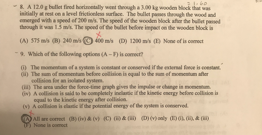 Solved 8. A 12.0 g bullet fired horizontally went through a | Chegg.com