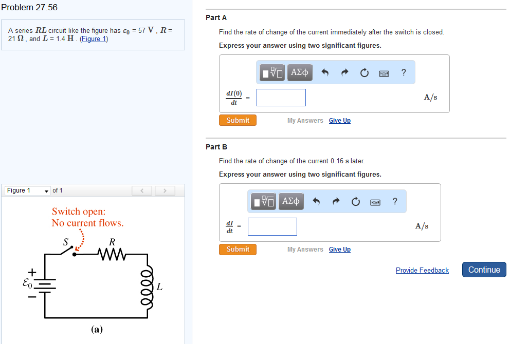 Solved A series RL circuit like the figure has epsilion0 = | Chegg.com