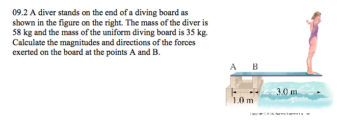 Solved A diver stands on the end of a diving board as shown | Chegg.com