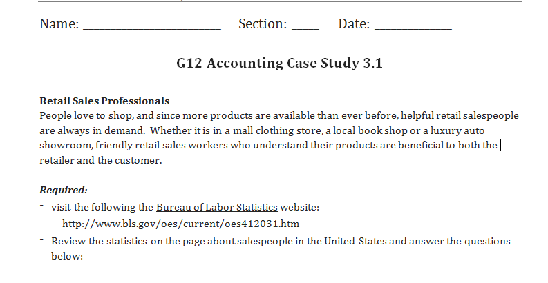 case study accounting