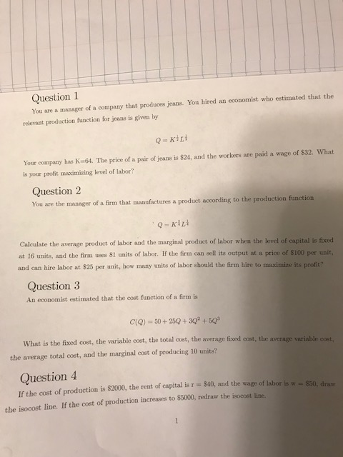 Solved Question 1 You are a manager of a company that | Chegg.com