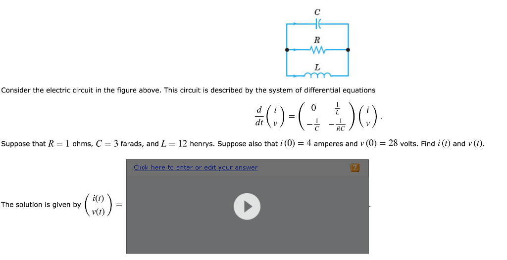 Solved Consider the electric circuit in the figure above. | Chegg.com