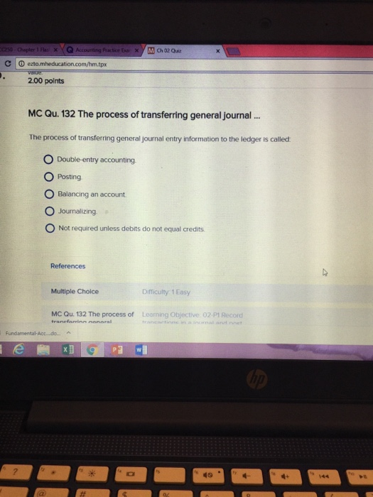 Solved The process of transferring general journal entry Chegg com