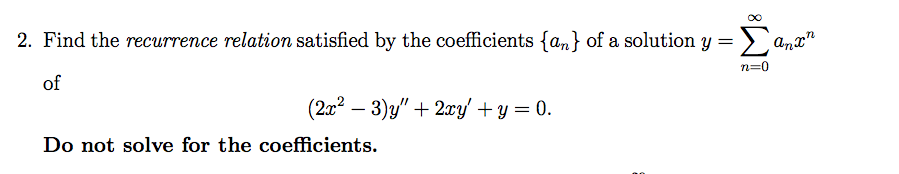 Solved Find the recurrence relation satisfied by the | Chegg.com