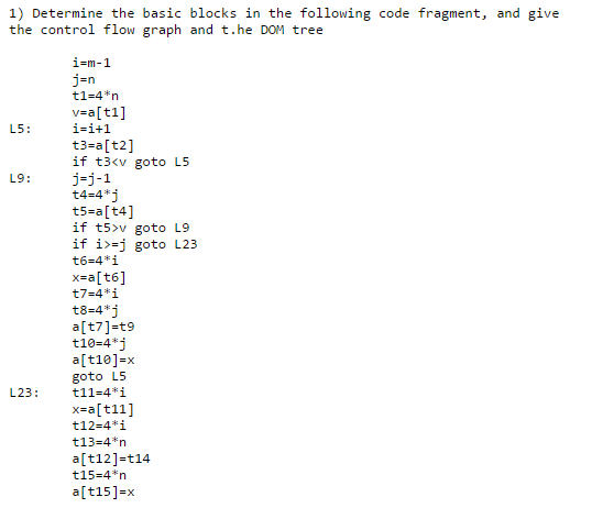 Solved Determine the basic blocks in the following code | Chegg.com