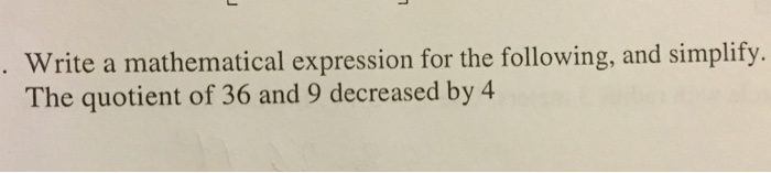 the quotient of a number and 9 as a mathematical expression
