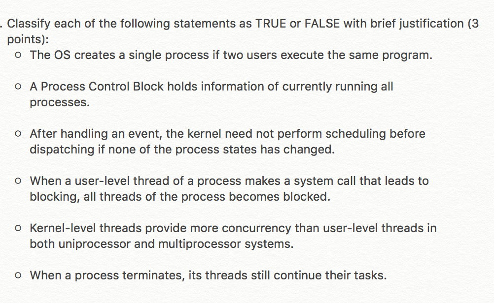 Solved Classify Each Of The Following Statements As TRUE Or | Chegg.com