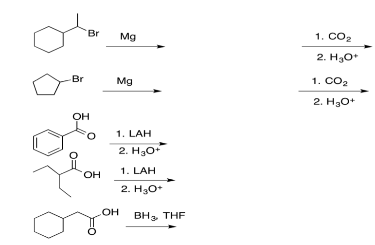 1. CO2 2. H30+ 1. CO2 2. H30+ Br Mg OH O 1. LAH 2. | Chegg.com