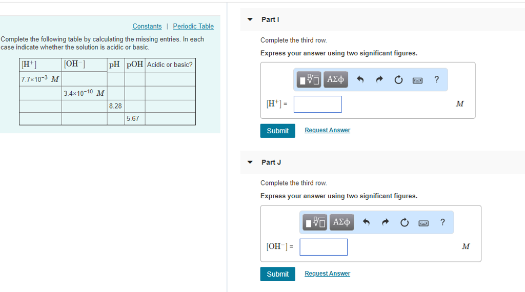 Solved Problem 16.36 Part A Complete the following table | Chegg.com