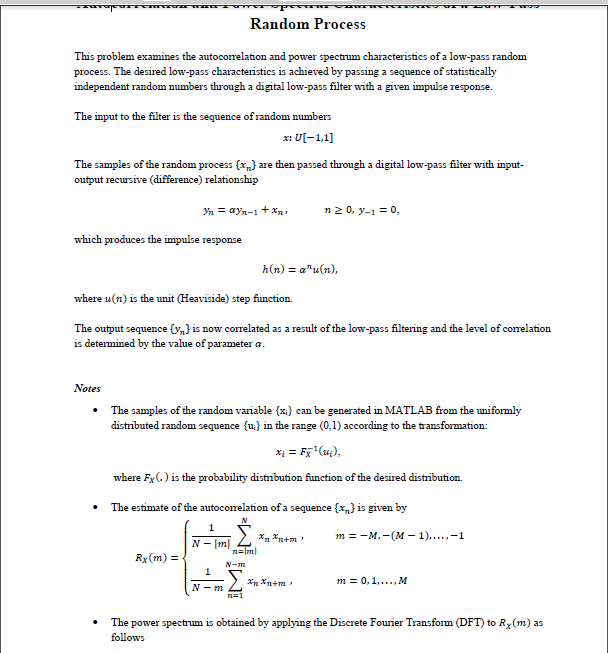 Random Process This problem examines the | Chegg.com