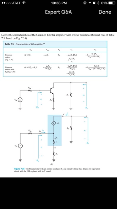 Solved 2. Derive the characteristics of the Common Emitter | Chegg.com