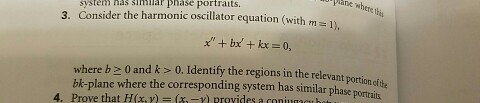 Solved Consider the harmonic oscillator equation (with m = | Chegg.com