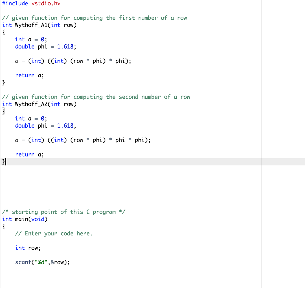 Solved Compute the nth order Wythoff array using recursion | Chegg.com