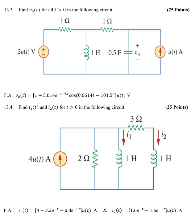 Solved 13.3 Find vo(t) for all t >0 in the following | Chegg.com