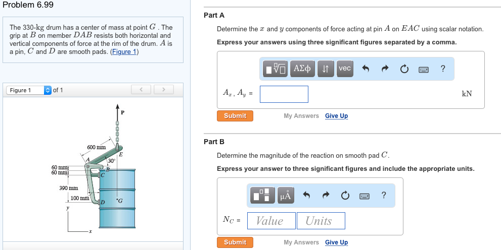 Solved The 330-kg drum has a center of mass at point G. The | Chegg.com