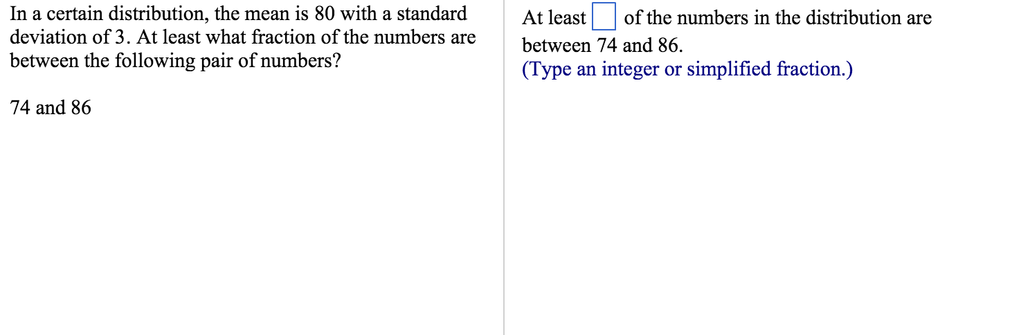 Solved In a certain distribution, the mean is 80 with a | Chegg.com
