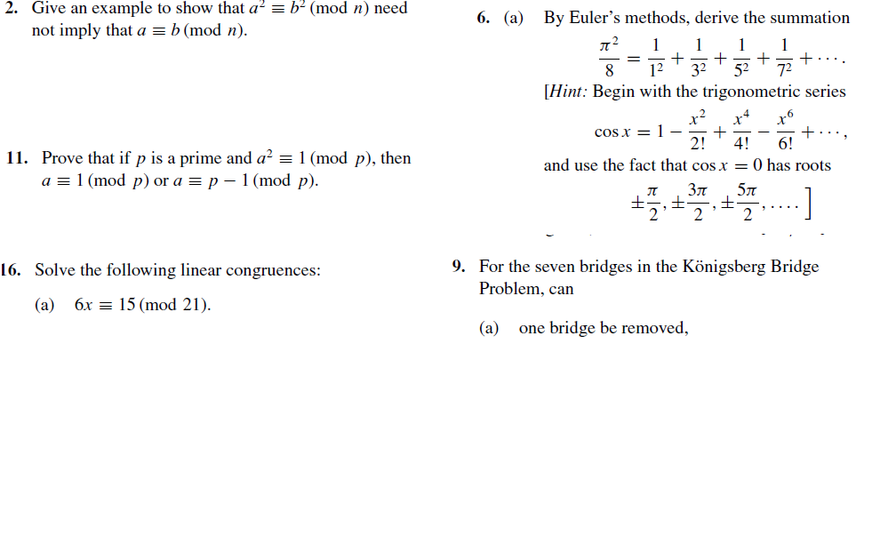 Give An Example To Show That A- = B (mod N) Need Not | Chegg.com