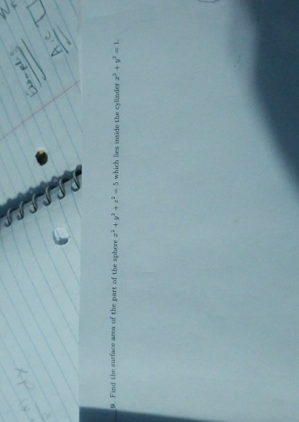 Solved Find the surface area of the part of the sphere x^2   Chegg com