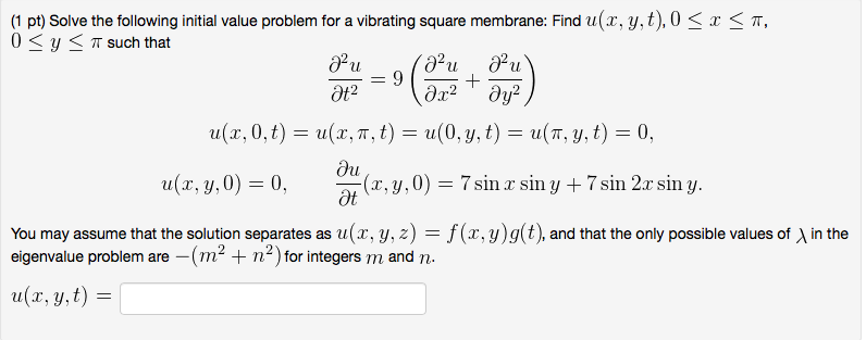 Solved solve the following initial value problem for a | Chegg.com