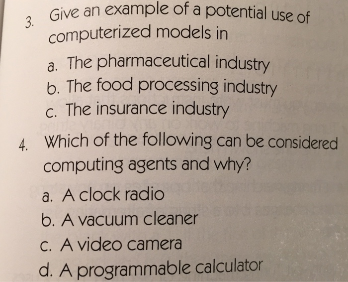Solved Give an example of a Potential Use of computerized | Chegg.com
