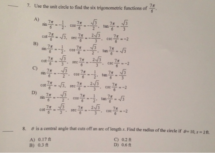 Trigonometry Archive February 22 2015 Chegg