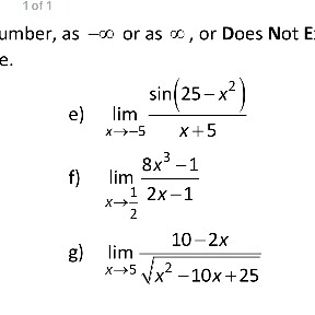 Solved 1 of 1 yze each of the following limits Determine | Chegg.com