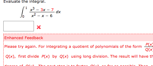 Solved Evaluate the integral. Enhanced Feedback Please try | Chegg.com