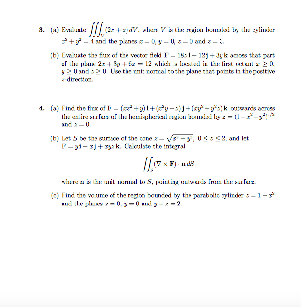 Solved 3. (a) Evaluate , where V is the region bounded by | Chegg.com