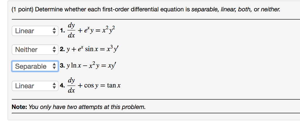 Solved 1 Point Determine Whether Each First Order 5238