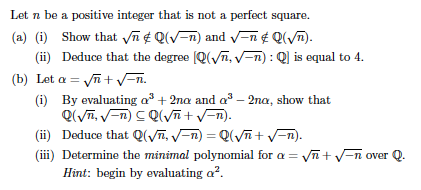 Solved Let n be a positive integer that is not a perfect | Chegg.com