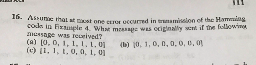 Solved Assume that at most one error occurred in | Chegg.com