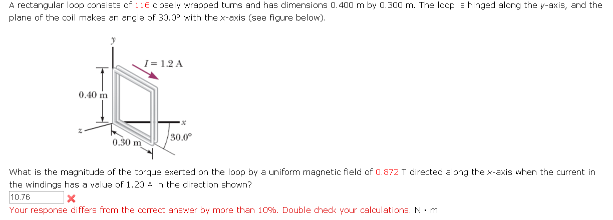 Solved A rectangular loop consists of 116 closely wrapped | Chegg.com