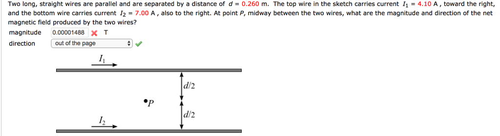 Solved Two long, straight wires are parallel and are | Chegg.com