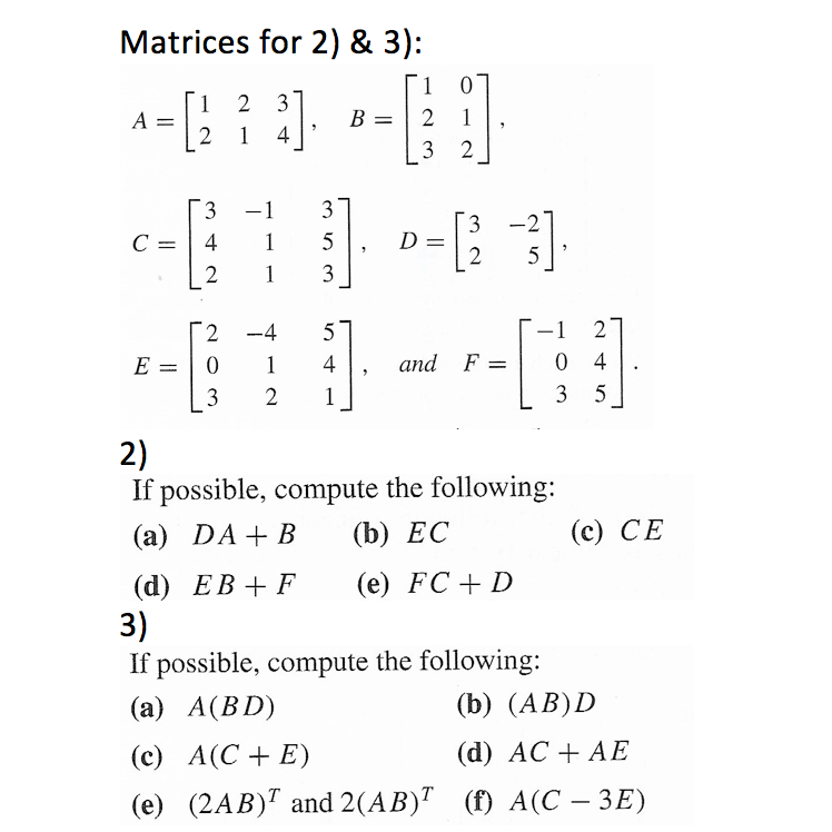 Solved A 1 2 3 2 1 4 B 1 0 2 1 3 2 C 3 1 3 Chegg