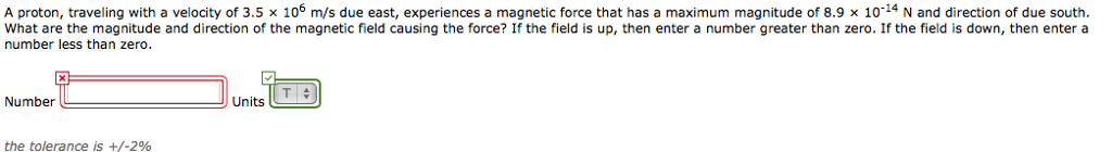 Solved A Proton Traveling With A Velocity Of 35 Times 106 6009