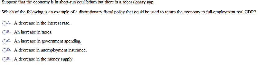 Solved Suppose that the economy is in short-run equilibrium | Chegg.com