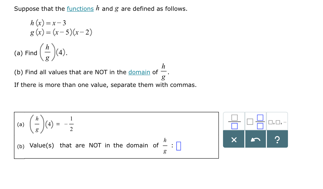 Solved Suppose That The Functions H And G Are Defined As