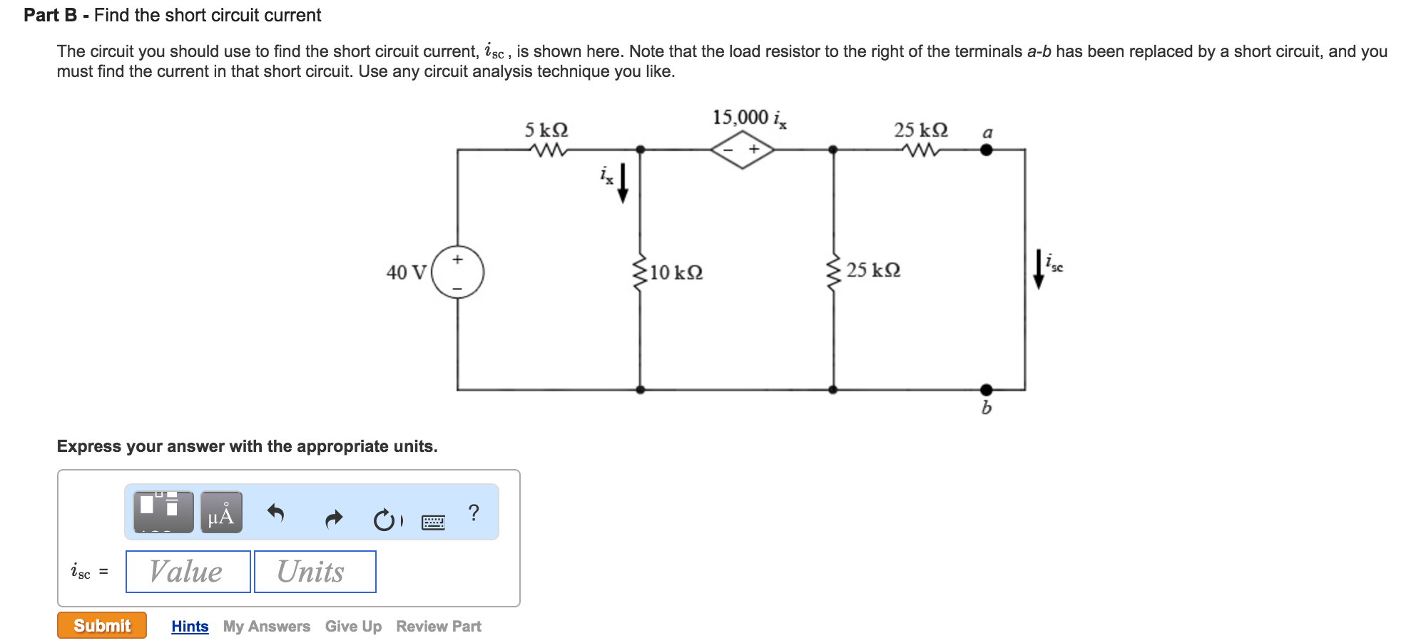 Solved Part A Find the open circuit voltage The circuit
