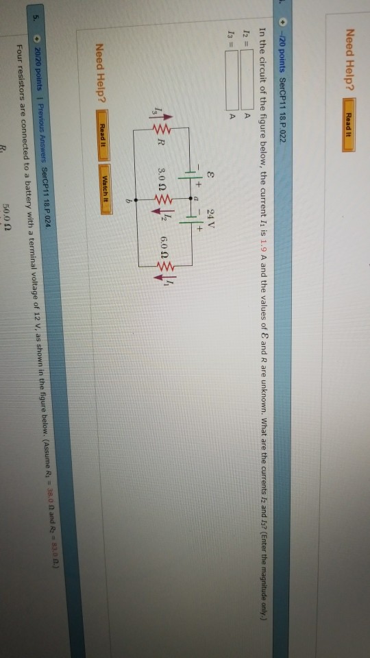 Solved in the circuit of the figure below, the current I1 is | Chegg.com
