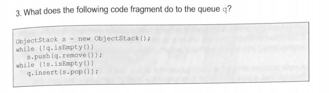 Solved 3. What does the following code fragment do to the | Chegg.com