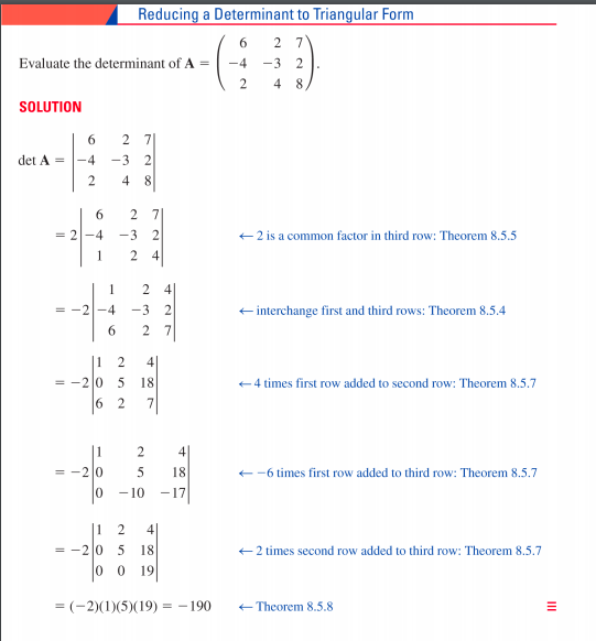 Solved a) Evaluate the determinant of the given matrix | Chegg.com