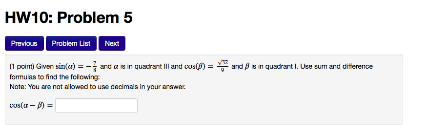 Solved Given Sin(a) = - 7/8 And A Is In Quadrant III And | Chegg.com